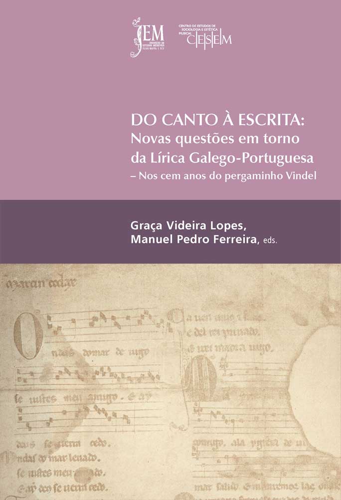 Capa da publicação Do canto à escrita: novas questões em torno da Lírica Galego Portuguesa. Nos cem anos do Pergaminho Vindel